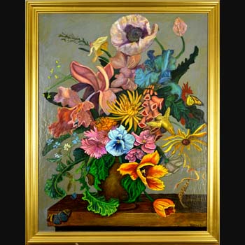 Floral Fantasy oil painting by Carol S Sakai, artist
