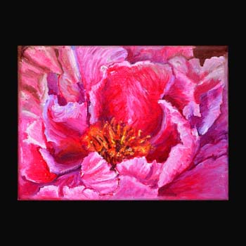 Unfolding, Floral Oil Painting by Carol S Sakai