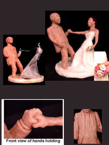 Dancing Forever custom wedding sculpture cake topper by Carol S Sakai, artist